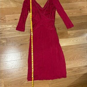 100% Silk Red Women's Dress